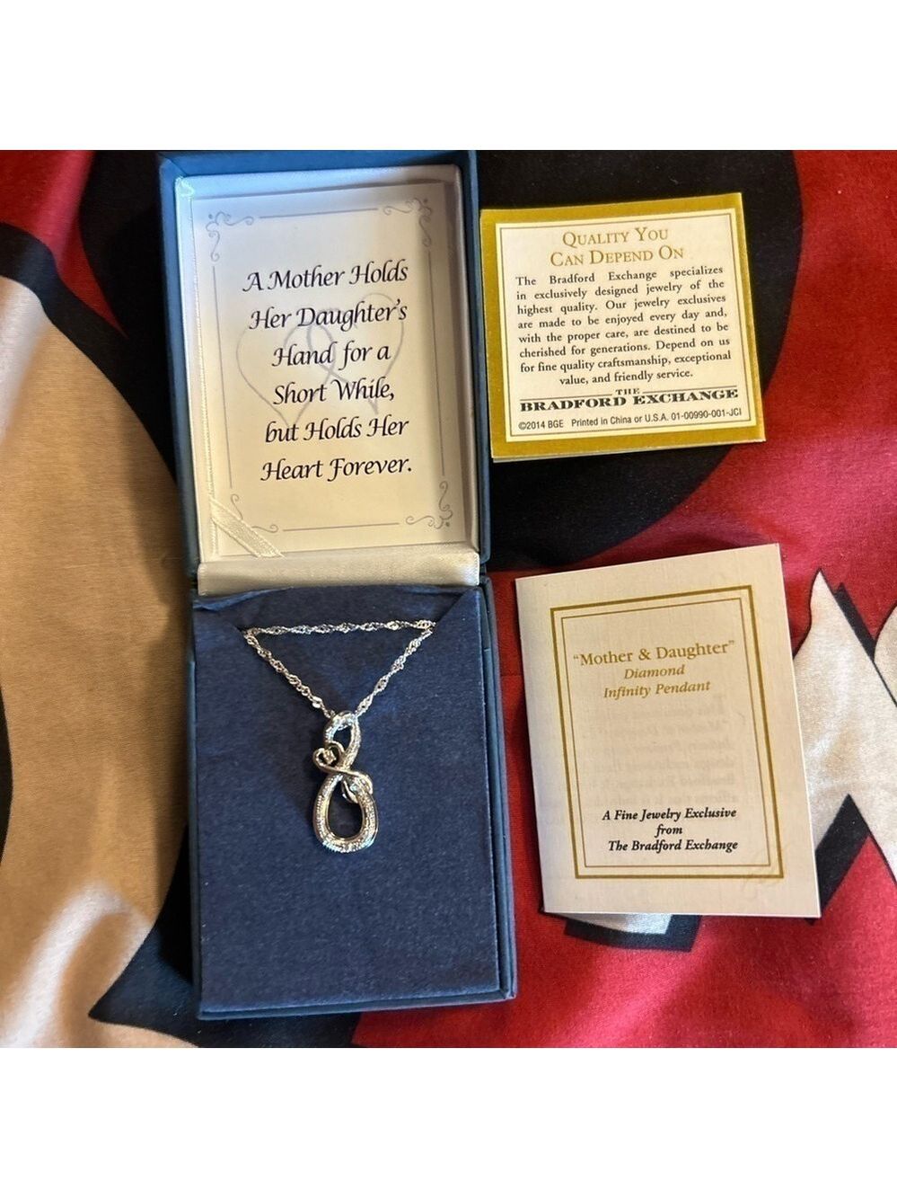 The bradford exchange mother and daughter  diamond infinity necklace 925